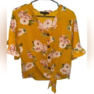 Almost famous yellow floral blouse